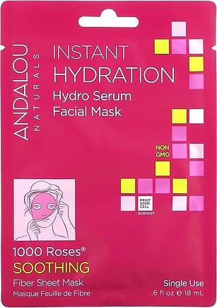 Andalou Naturals Hydration Hydro Serum Facial Mask 1000 Roses
